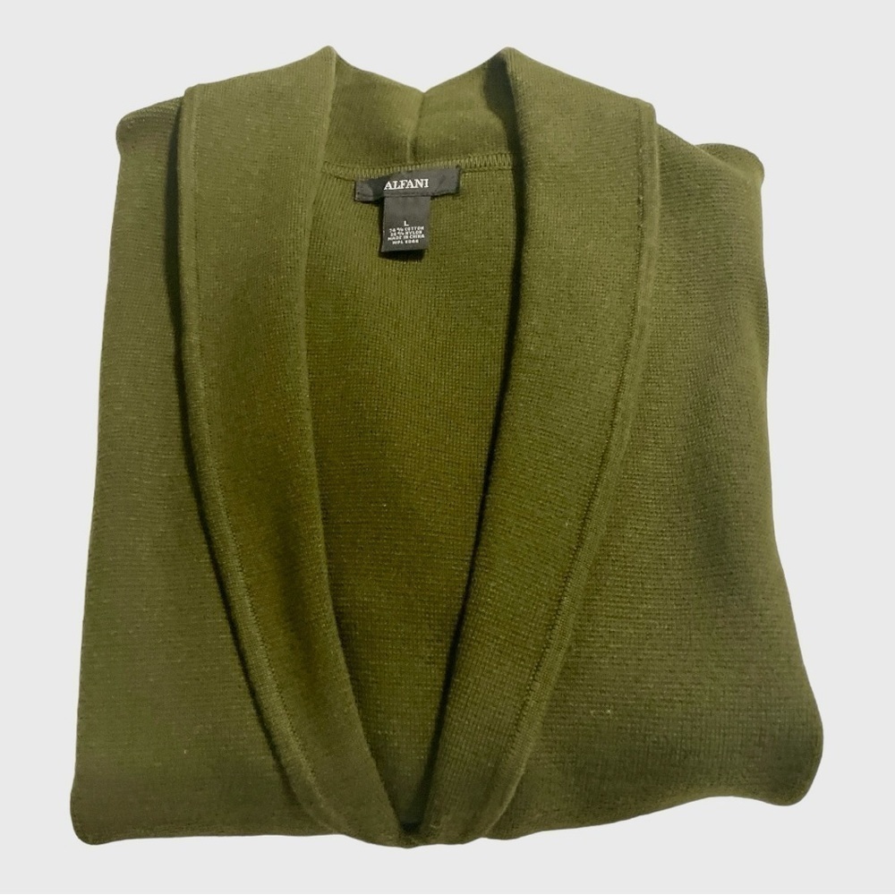 ALFANI Bell-Sleeve Collared Cardigan Women's Size L - Picture 6 of 14